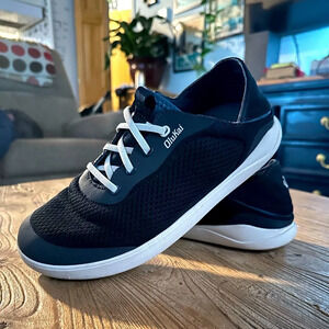 Olukai Size 7 Moku Pae - Trench Blue/Off White Casual Breathable Boat Shoes